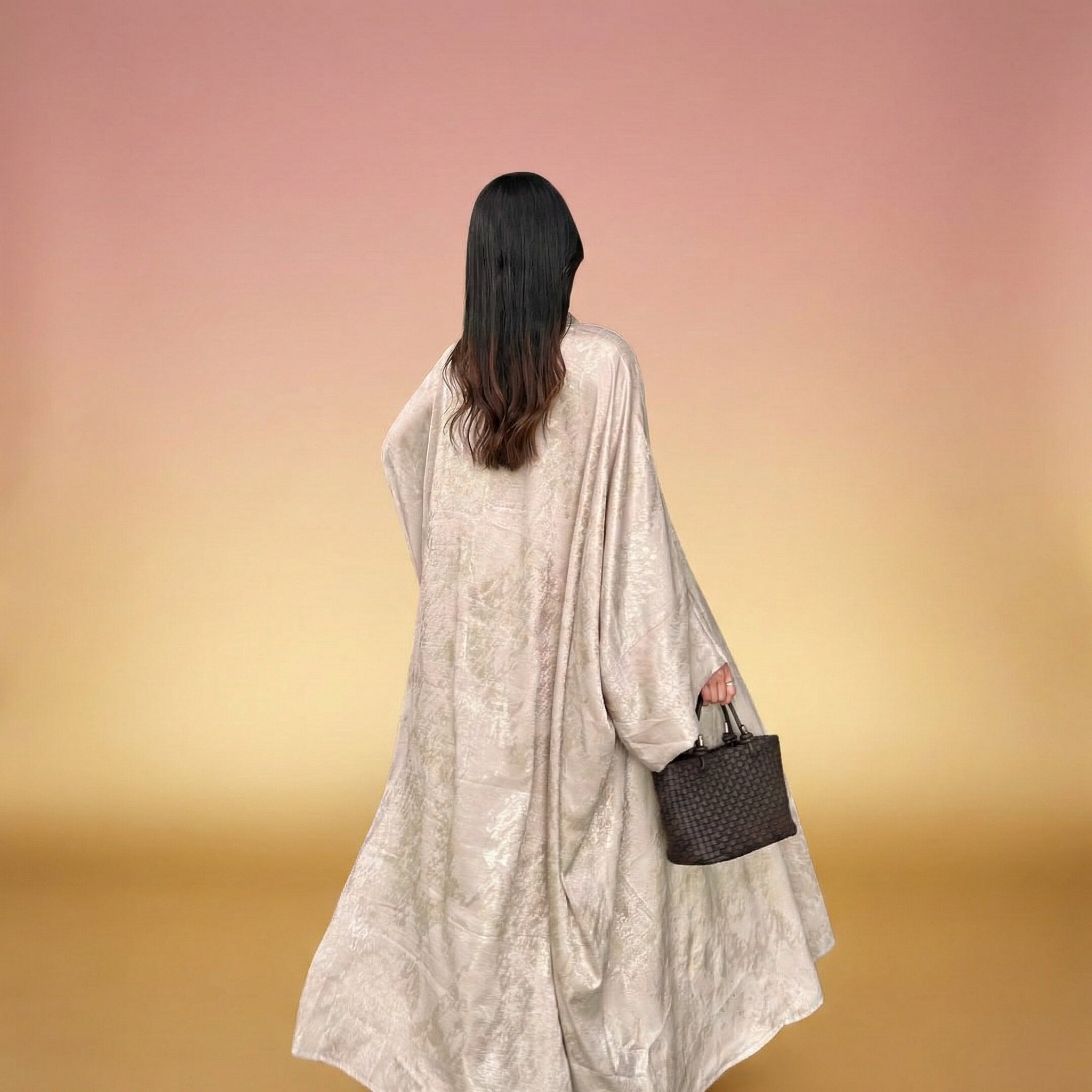 Gilded Bronzing Satin Kimono