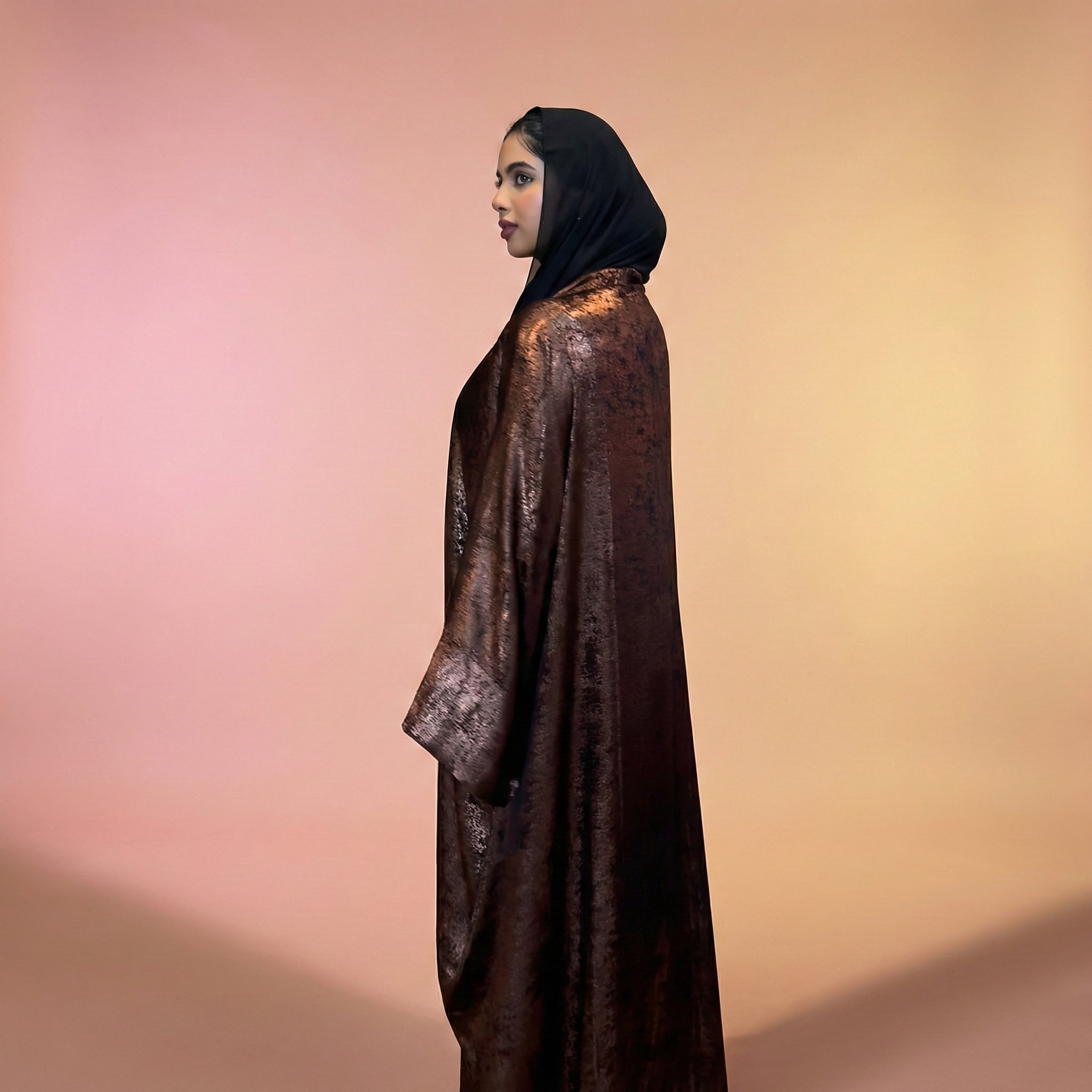 Gilded Bronzing Satin Kimono