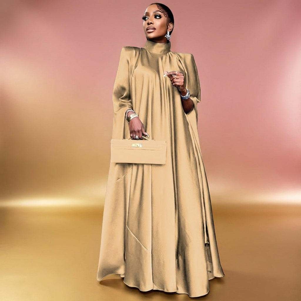 Elegant Oversized Batwing Gown